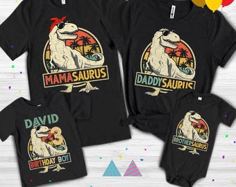 Three Rex Matching Family Birthday Shirts, Matching Family Dinosaur Shirts, Birthday, 3rd Birthday Shirt, Mama Daddy Saurus