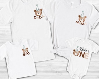 Beary First Birthday Shirt, Matching Family Birthday Shirts, Bear 1st Birthday, Any Age Teddy Bear Birthday Outfit, Mommy and Me Shirts