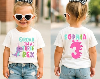 Three rex shirt, Three rex, Three rex girl, girl dinosaur birthday, three rex birthday, dinosaur birthday shirt, cute three rex party shirt