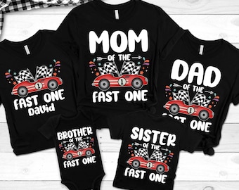 Fast One Pit Crew Birthday Shirt, Car Race Birthday Tee, Birthday Boy Shirt, Family First Birthday Party Shirts, Fast One 1st Birthday Shirt