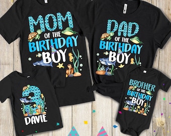 One-der the sea shirt, under the sea shirt, sea aquarium shirt, sea animal shirt, under the sea 1st , boy birthday shirt, 1st birthday boy