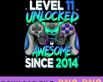 Level 11 Unlocked PNG, Boy Gamer Shirt, Unlocked PNG, 11th Birthday, 11 Years Old, Happy Birthday PNG, Video Game, Birthday Shirt