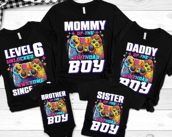Gamer Family Birthday Boy Shirt, Video Game Lover Kids Tee, Matching Family Shirt, Gaming Birthday Shirt, Gaming Theme Birthday,Game Console