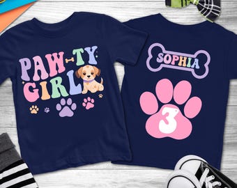 Let's pawty puppy birthday shirt, let's paw-ty, puppy birthday, dog birthday, puppy party, dog birthday party, pawty shirt, girl birthday