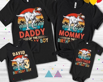 Three Rex Matching Family Birthday Shirts, Matching Family Dinosaur Shirts, Birthday, 3rd Birthday Shirt, Mama Daddy Saurus