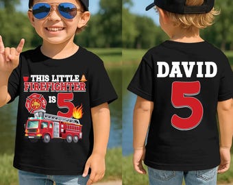 Fire Truck Birthday Shirt, Boy Birthday Shirt, Fire Engine Party, Truck Birthday Shirt, Custom, Toddler Romper, Vehicle Birthday Shirt