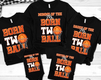 Born Two Ball Tshirt, Basketball Second Birthday, Personalized Kids Basketball Tshirt, Custom Basketball Tshirt, Toddler Basketball Tshirt