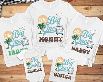 The Big One 1st Birthday Shirts, Surfing Theme First Birthday Tshirt, The Big One Outfit, Ocean Wave Family Matching Surfer Shirt, Mommy Me