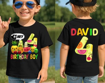 Fruit Birthday One Shirt | Boy Birthday Shirt | Family shirts | Birthday Shirts | Kids Birthday Shirt | Custom Name Number | Dancing fruit