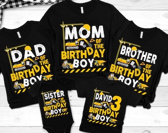 Birthday Boy Shirt, Family Construction Shirts, Birthday Boy Yellow Truck Shirt, Construction Birthday Party T Shirts,Toddler Birthday Shirt