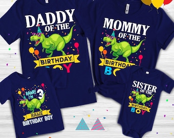 Three Rex Matching Family Birthday Shirts, Matching Family Dinosaur Shirts, Birthday, 3rd Birthday Shirt, Mama Daddy Saurus