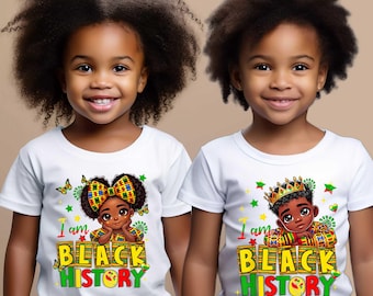 I am Black History black girl png, I am Black History, Black Boy /Girl Juneteenth png, Black History png, Kids BHM png,BLM Shirt Sublimation