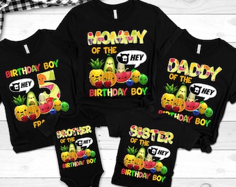 Fruit Birthday Shirt, Hey Bear Sensory Birthday Shirt, Dancing Fruit Shirt, Hey Bear Shirt, Fruit Family Birthday Boy Girl Shirt, Birthday