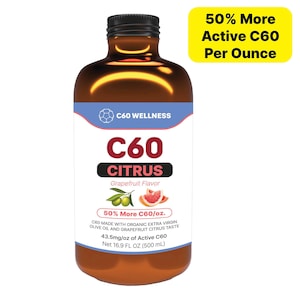 C60 Organic Olive Oil Grapefruit Flavor - 99.95% Ultra Pure carbon C60