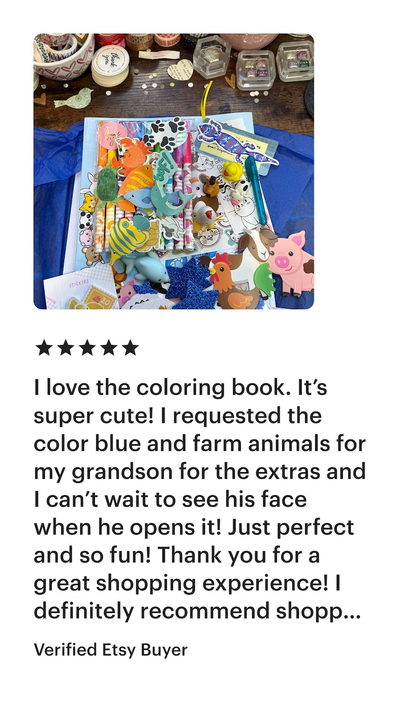 Kids Coloring Book Gift Set | Animals & Affirmations | Scented Markers + Stickers | Positive Affirmation Coloring Book | Screen-Free Gift image 5