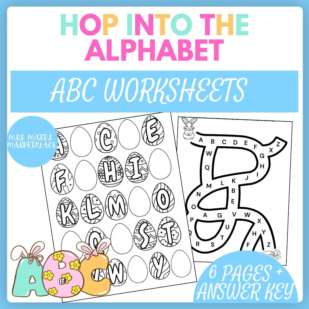Easter Alphabet Worksheets | ABC Printable for Preschool & Kindergarten ...