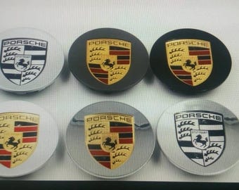 4 x Porsche Wheel Centre Caps Face 65mm 7 Colours Available  please make sure you choose right size before your order