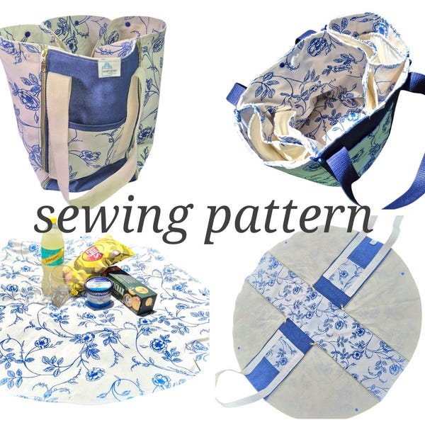 Picknick-Umhängetasche zu Decke Schnittmuster - 5-in-1 Vielseitiges Design