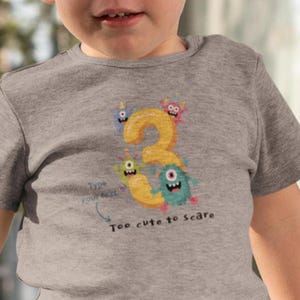 Little Monster Personalized T-shirt for 3rd Birthday - Fun and Cuddly Look for Toddler