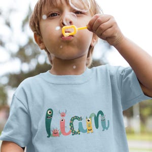 Monster Toddler T-shirt with Name Liam – Colorful Birthday Idea