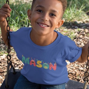 Monster Toddler T-shirt with Name Mason – Cute and Funny Gift Idea
