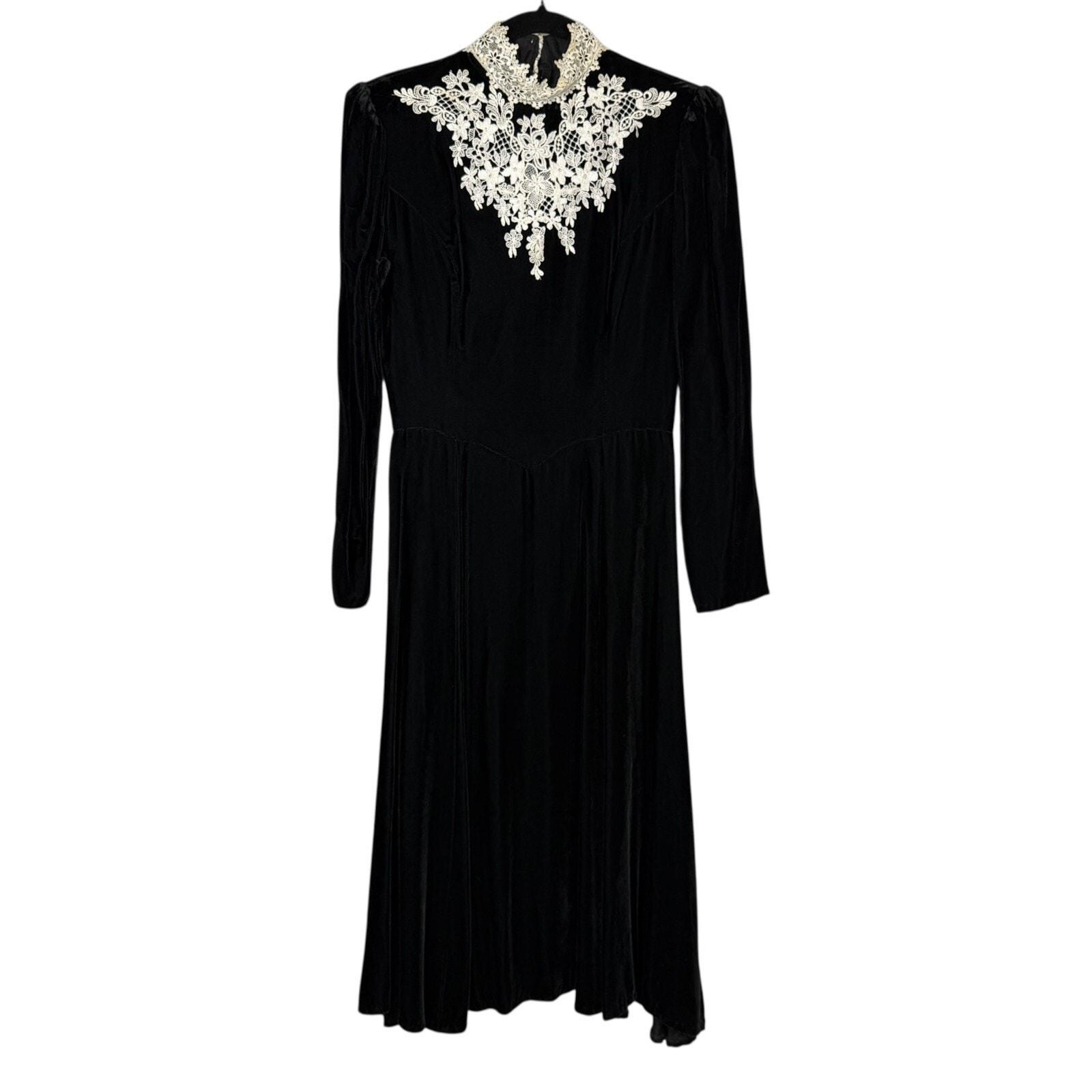 Jessica Mcclintock Black Velvet Dress - Etsy