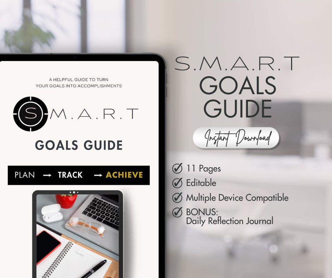 SMART Goals Planner | Printable Goal Setting Template Guide | Business ...