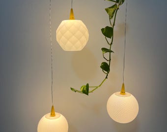 Designer Lampenschirm - Kompatibel mit A1/A1E Sternen – Poly/ Linear/ Spiral - Matt weiß, Ø 10 cm – PLA 3D-Druck - Ostern