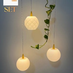 Lampenschirm - SET - Kompatibel mit A1/A1E Sterne  – Poly/ Linear/ Spiral - Matt weiß, Ø 10 cm – PLA 3D-Druck - Weihnachtsgeschenk