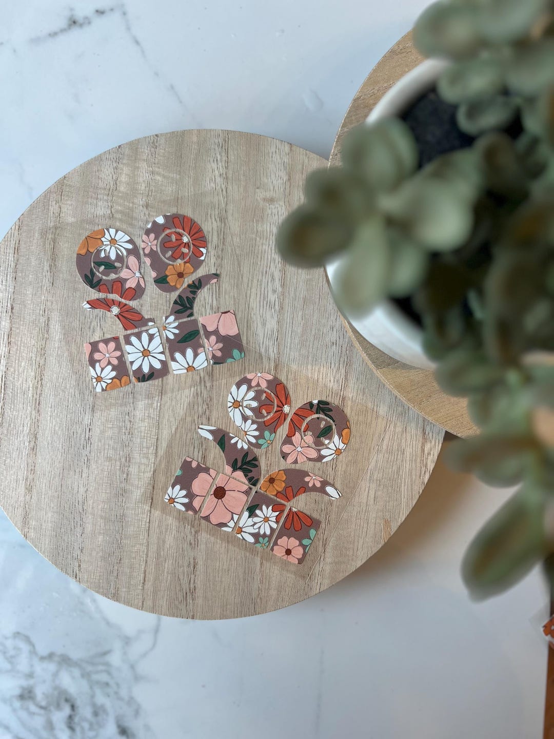 Boho Flowers on Brown Cochlear Implant Skins for N7, N8, Kanso2, Rondo3 ...