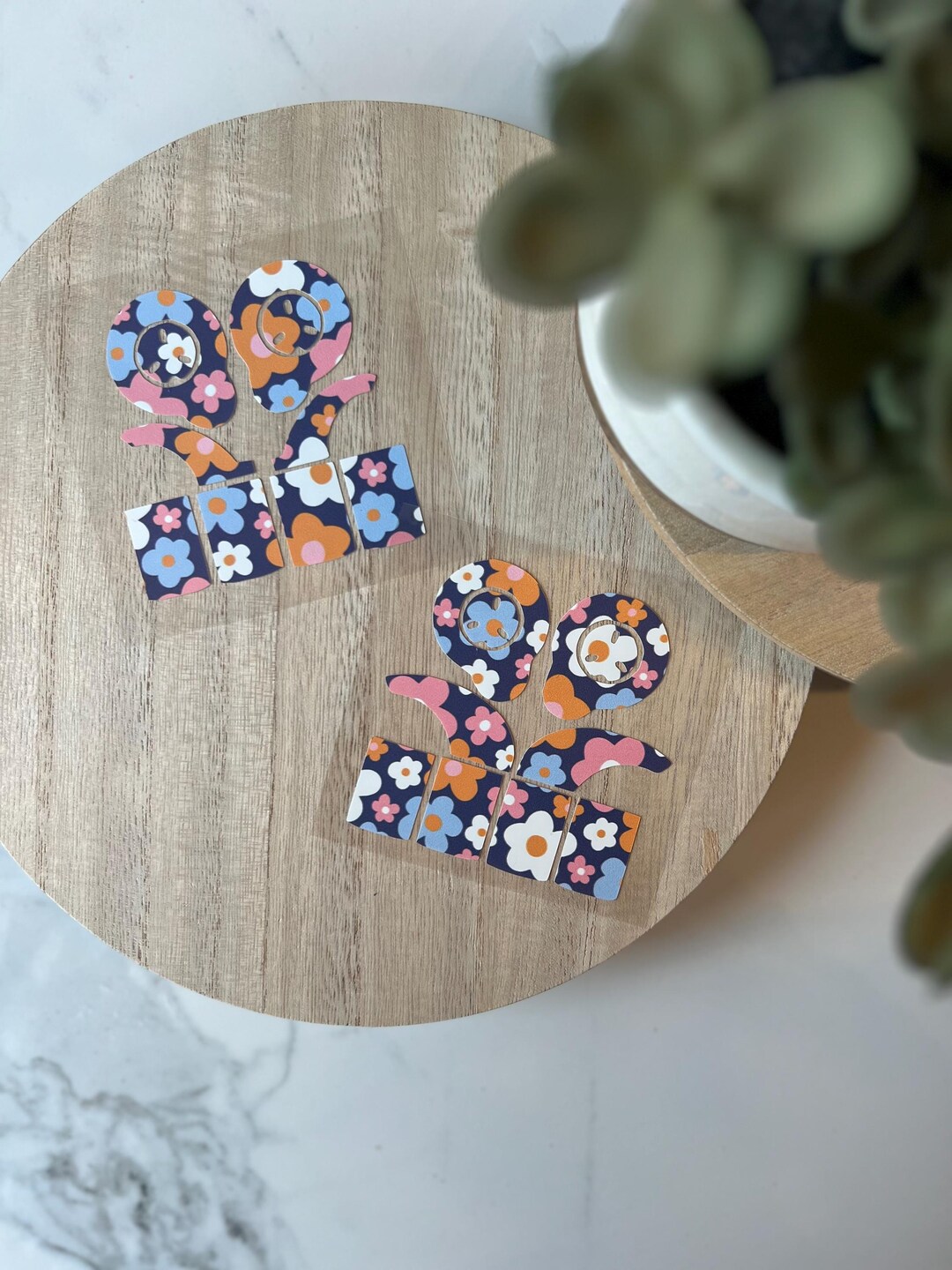 Blue Boho Flowers Cochlear Implant Skins for N7, N8, Kanso2, Rondo3 ...
