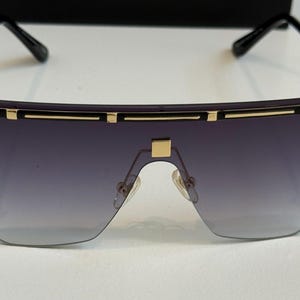 Cazal Gold Black Frame Sunglasses, Black Shade Lens Vintage CAZAL Trendy Eye Wear, Mothers Day Gift, Fathers Day Gift, Gift For Her, Him