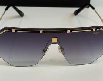 Cazal Gold Black Frame Sunglasses, Black Shade Lens Vintage CAZAL Trendy Eye Wear, Mothers Day Gift, Fathers Day Gift, Gift For Her, Him