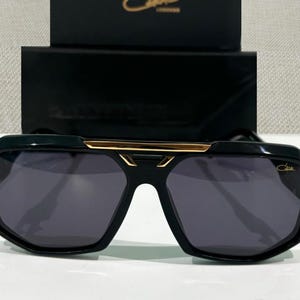 Cazal Vintage Sunglasses - Black & Gold Frame Color With Black Lens Trendy Eyewear - Fathers day Gift - Gift For Her, Him - Birthday Gift