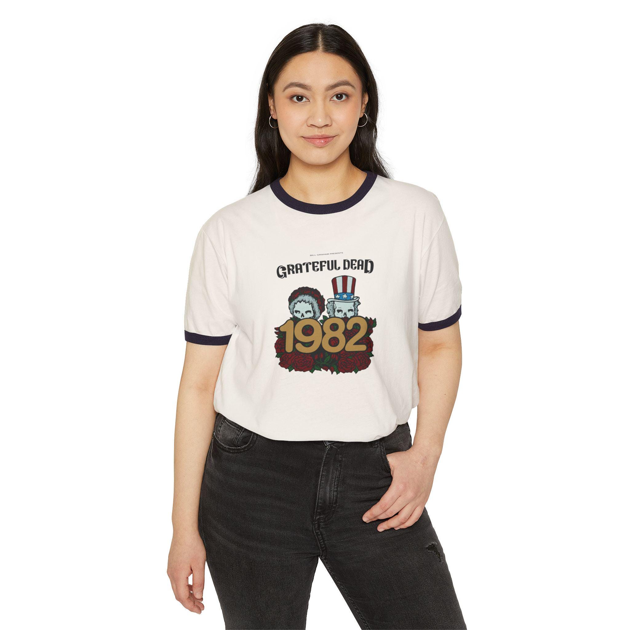 Grateful Dead Vintage 1982 Spring Tour Replica Cotton Ringer T