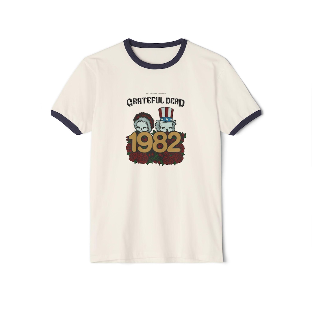 Grateful Dead Vintage 1982 Spring Tour Replica Cotton Ringer T