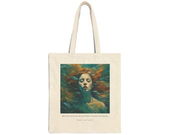 Bolsa de lona de algodão com citação de Ofélia em Hamlet, de Shakespeare