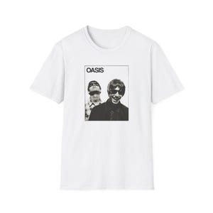 Oasis Noel and Liam Gallagher Black and White Photo T-shirt