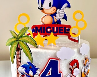 Sonic Cake topper inspired theme cake topper -Sonic Party Decor