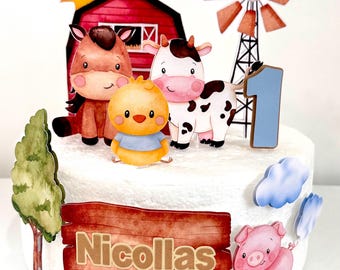 Farm inspired theme cake topper - little Farm Party Decor