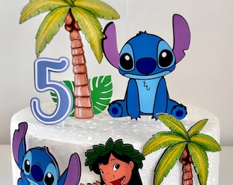 Lilo & Stitch Cake Topper – Handmade Party Decor.