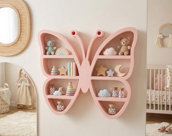 Butterfly Wall Shelf | 3D Printed Nursery Shelf | Kids Room Decor | Baby Nursery Decor | Butterfly Wall Decor