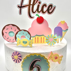 Candy Land inspired theme cake topper - Candy Land Party Decor