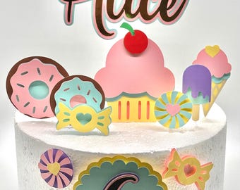 Candy Land Theme Cake Topper – Handmade Party Decor.
