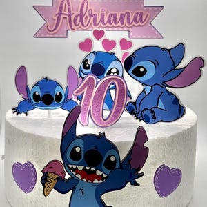 Stitch inspired theme cake topper - Stitch Party Decor