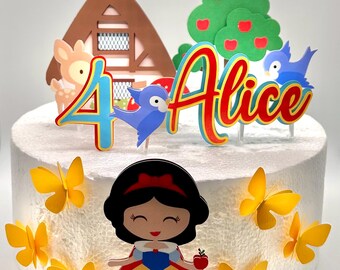 Snow White Cake Topper – Handmade Party Decoration.