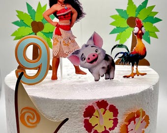Moana inspirierte Kuchendekoration - Moana Party Decor