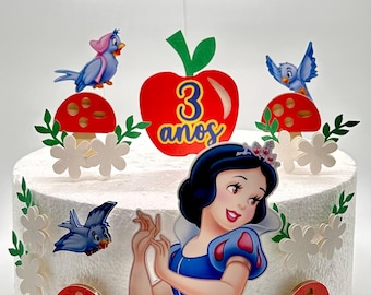 Snow White Cake Topper – Handmade Party Decor.