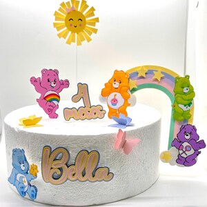 Care Bears inspired theme cake topper - Care Bears Party Decor