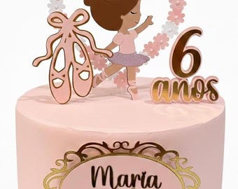 Ballerina cake topper - Handemade Party Decor.